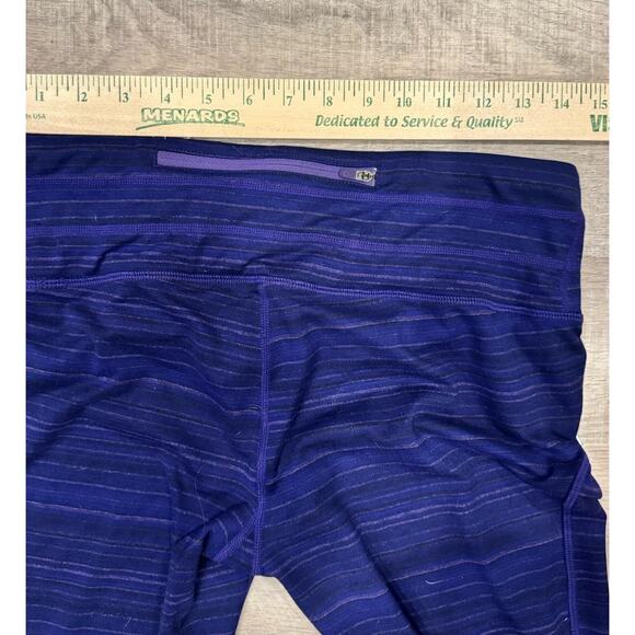Athleta Relay Leggings Purple Striped, Reflective Stripes Running,Workout Medium - Picture 6 of 6